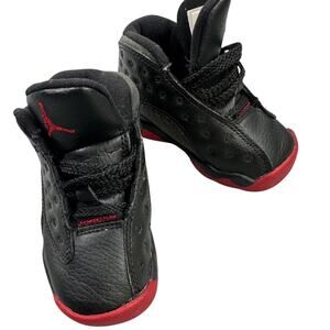 Jordan 13 Retro Dirty Bred Toddler Sneakers Black Gym Red Leather 5C 414581-003